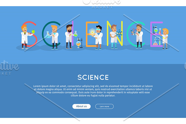 Science Banner. Science Alphabet.