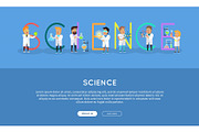 Science Banner. Science Alphabet.
