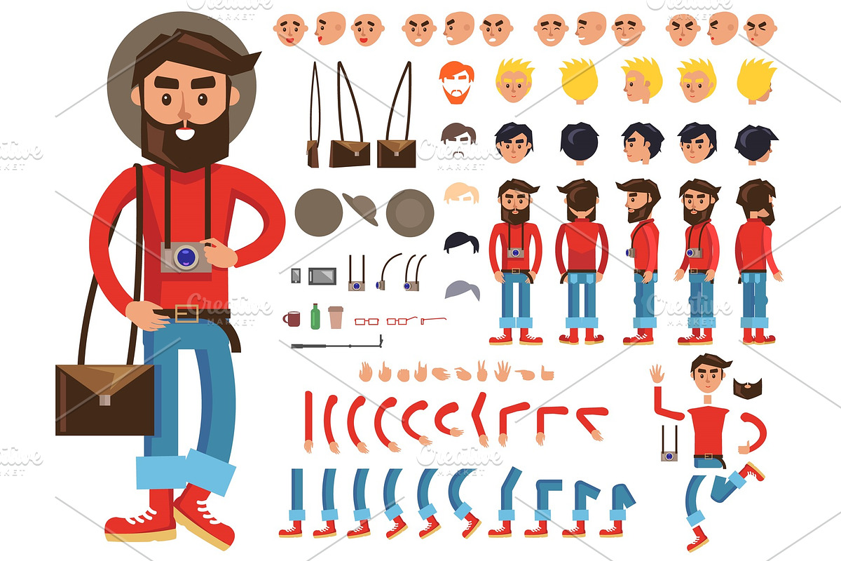 Man Constructor. Separate Parts of in Illustrations - product preview 8
