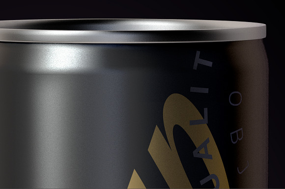 Energy Drink Black Can Mockup 250ml in Product Mockups - product preview 1