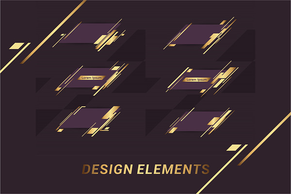 Design elements. Gold and silver