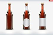 Craft beer bottle set mockup
