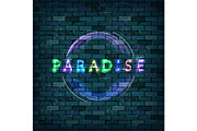 Paradise vector neon sign