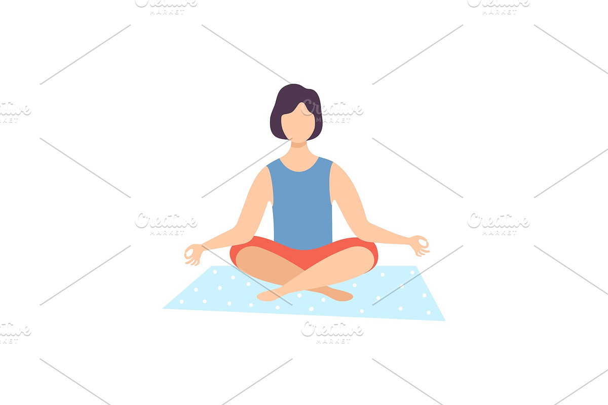 Young Man Meditating in Lotus in Illustrations - product preview 8