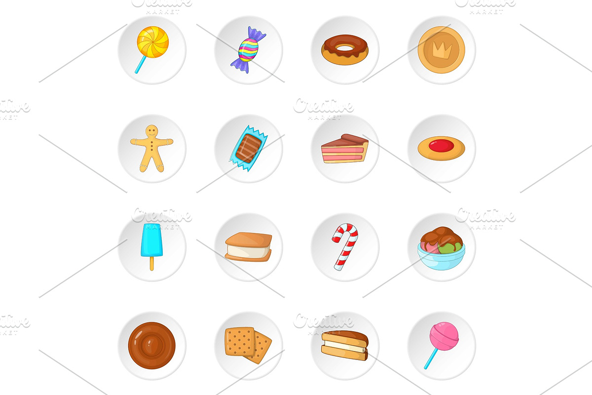 Different candy icons set in Illustrations - product preview 8