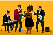 Jazz band illustration