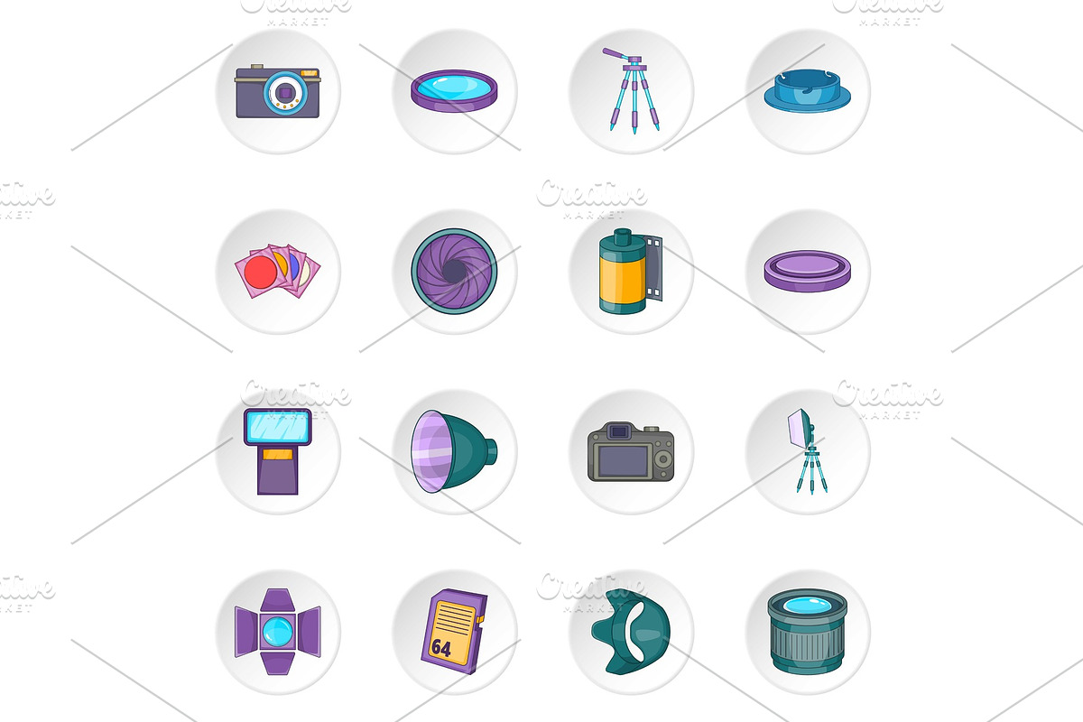 Photo studio icons set in Illustrations - product preview 8