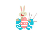 Cute White Easter Bunny with