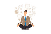 Businessman meditation icon