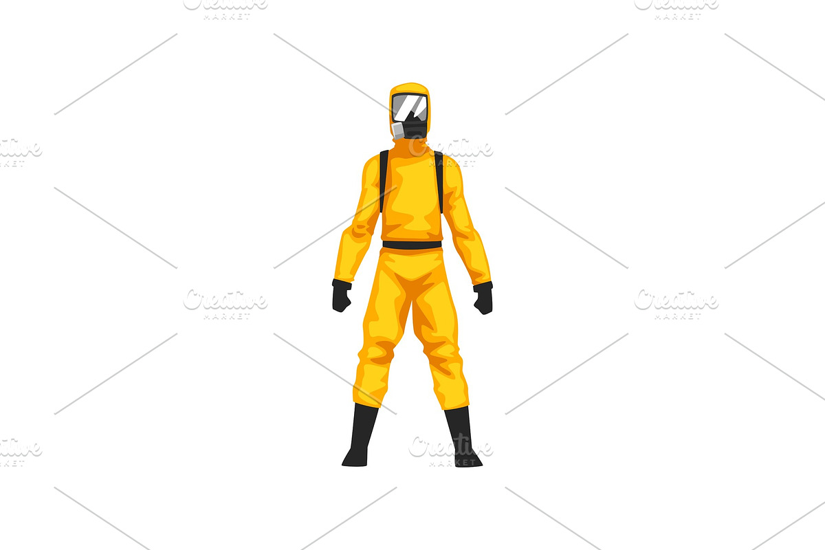 Man in Protective Suit and Gas Mask in Illustrations - product preview 8