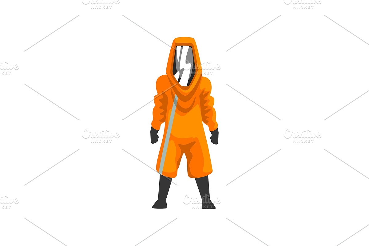 Man in Orange Protective Suit in Illustrations - product preview 8
