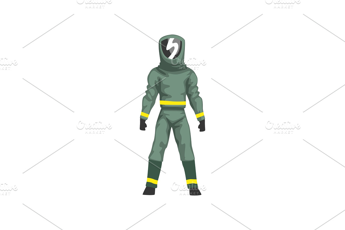 Man in Protective Suit and Helmet in Illustrations - product preview 8