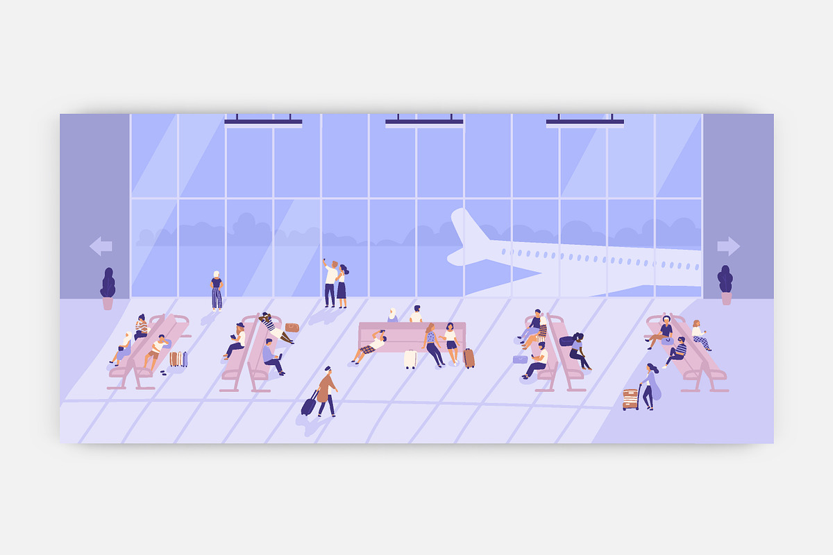 People in the airport in Illustrations - product preview 8