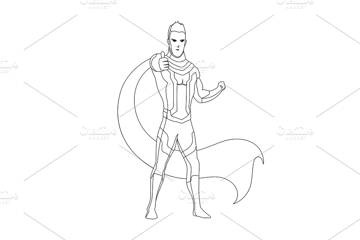Superhero for coloring book in Illustrations - product preview 8