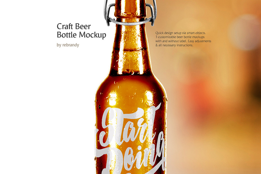 Craft Beer Bottle Mockup in Product Mockups - product preview 8