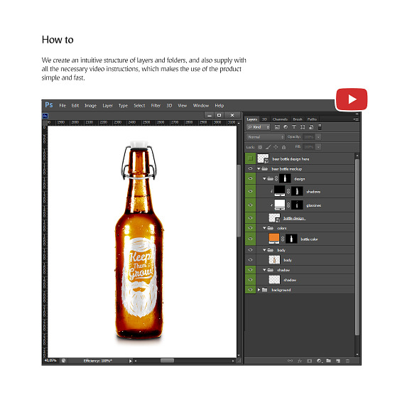 Craft Beer Bottle Mockup in Product Mockups - product preview 4