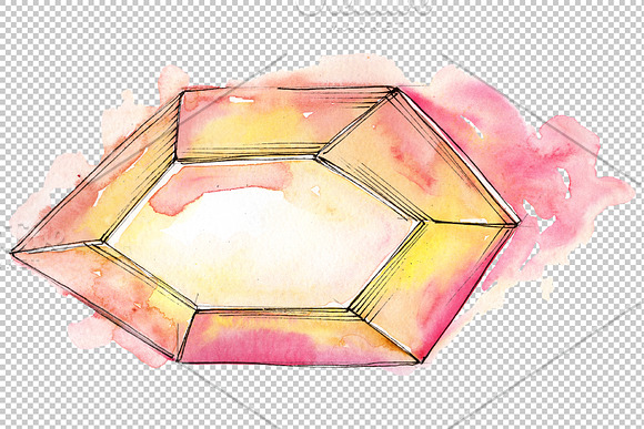 Сrystals magic Watercolor png in Illustrations - product preview 1