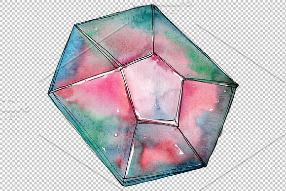 Сrystals magic Watercolor png in Illustrations - product preview 2