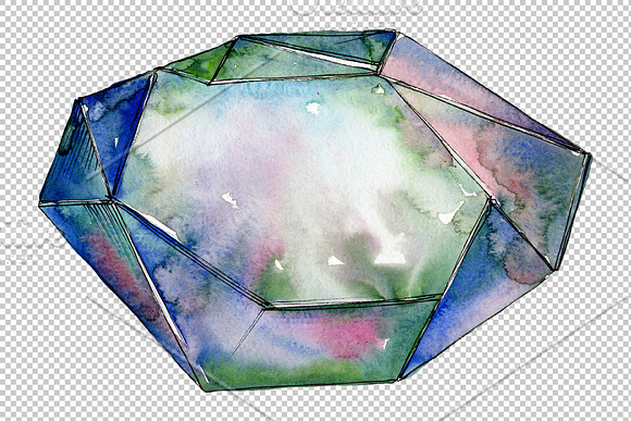 Сrystals magic Watercolor png in Illustrations - product preview 3