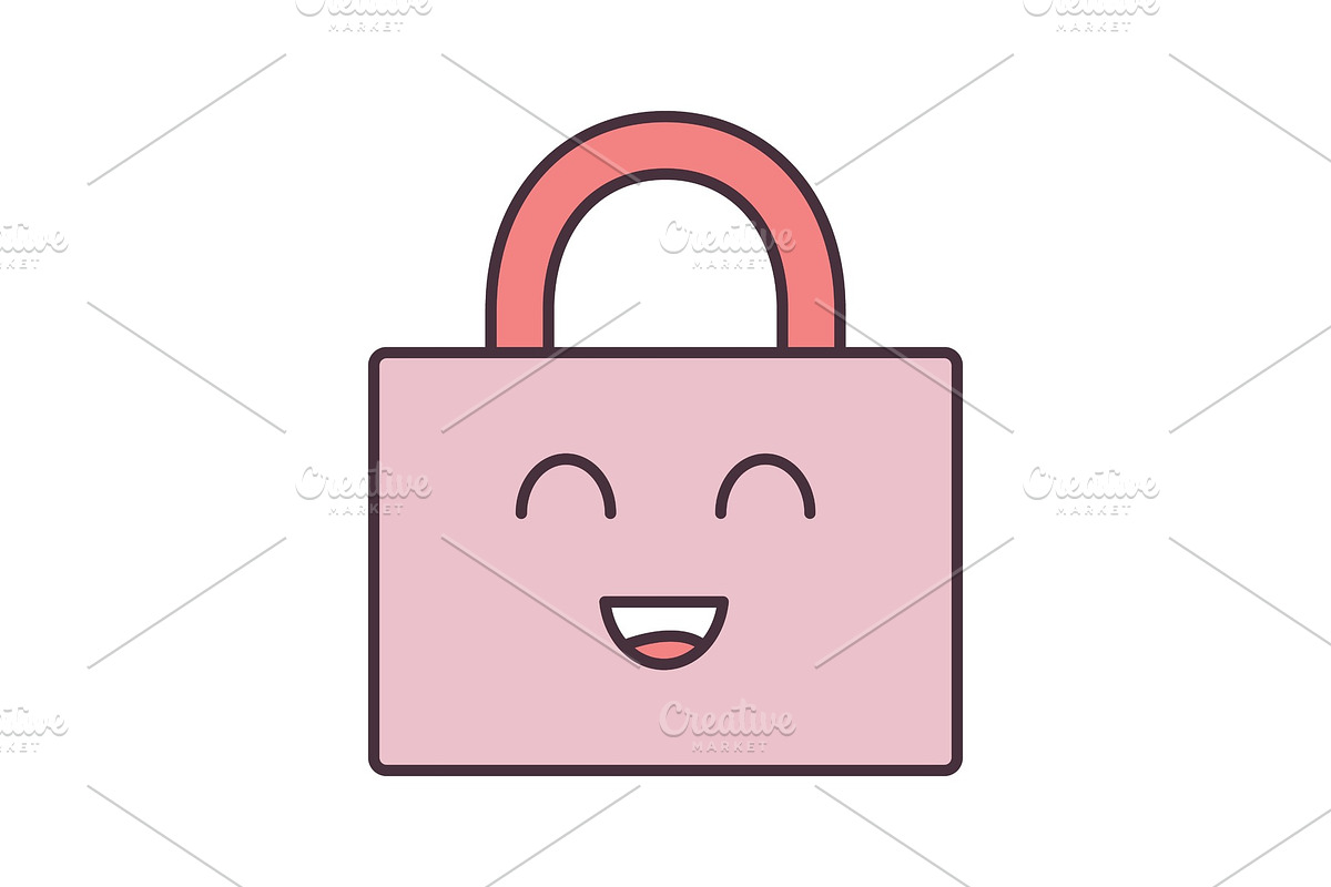 Smiling padlock color icon in Icons - product preview 8