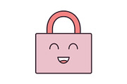 Smiling padlock color icon