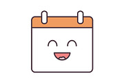 Smiling calendar character icon