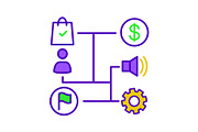 Business plan color icon
