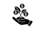 Seed money glyph icon