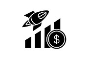 Business growth glyph icon
