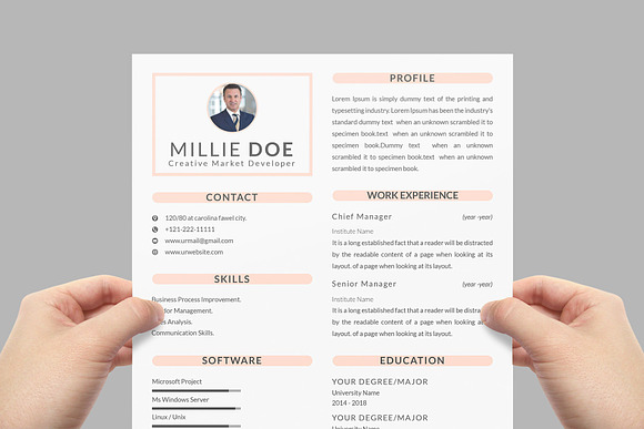 Resume Template and Cover Letter in Letter Templates - product preview 5