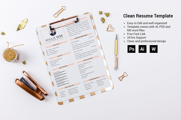 Resume Template and Cover Letter in Letter Templates - product preview 8