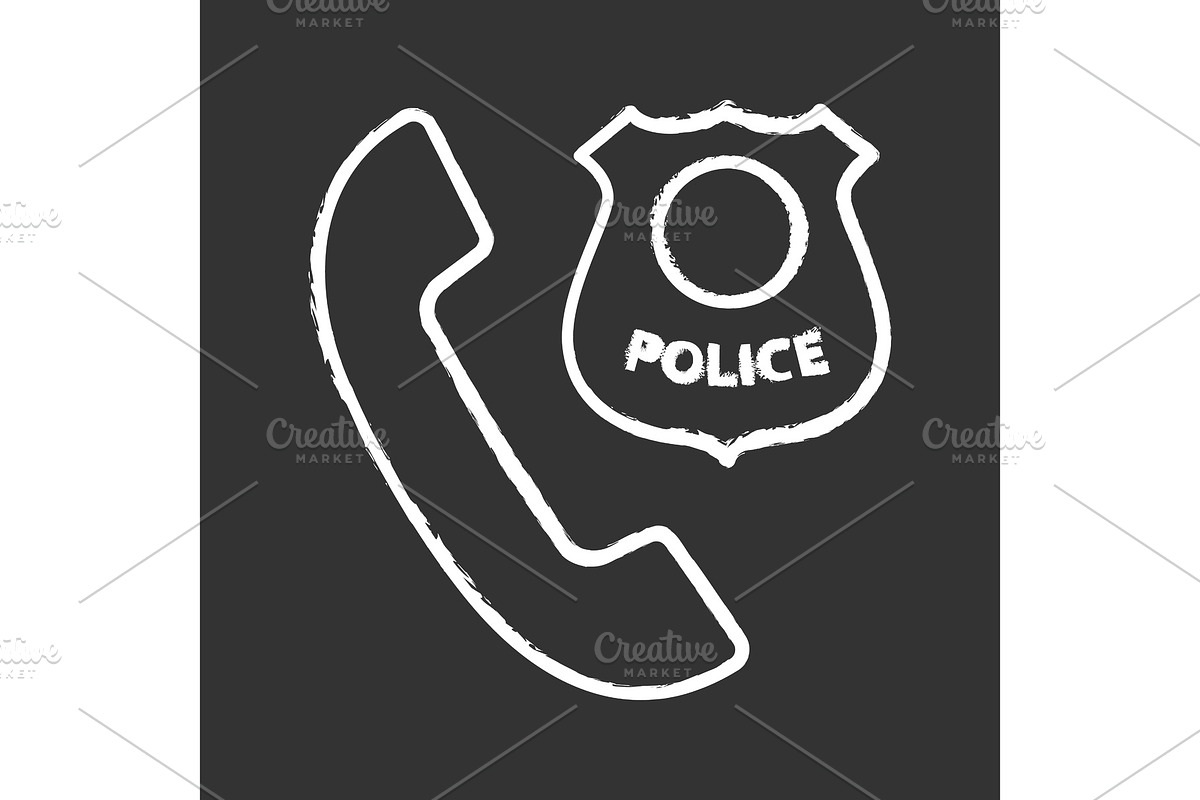 Call the police chalk icon in Icons - product preview 8