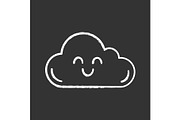 Smiling cloud chalk icon