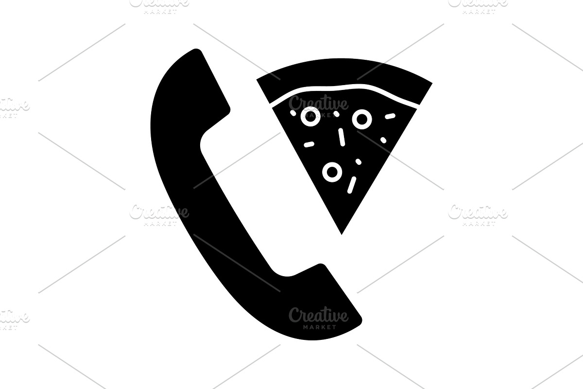Pizza delivery call glyph icon in Icons - product preview 8