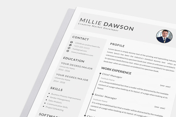 Resume Template and Cover Letter in Letter Templates - product preview 3