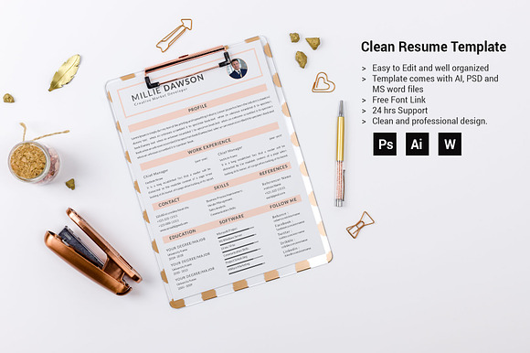 Resume Template and Cover Letter in Letter Templates - product preview 9
