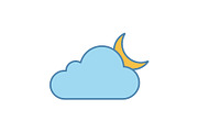 Cloudy night color icon