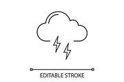 Thunderstorm linear icon