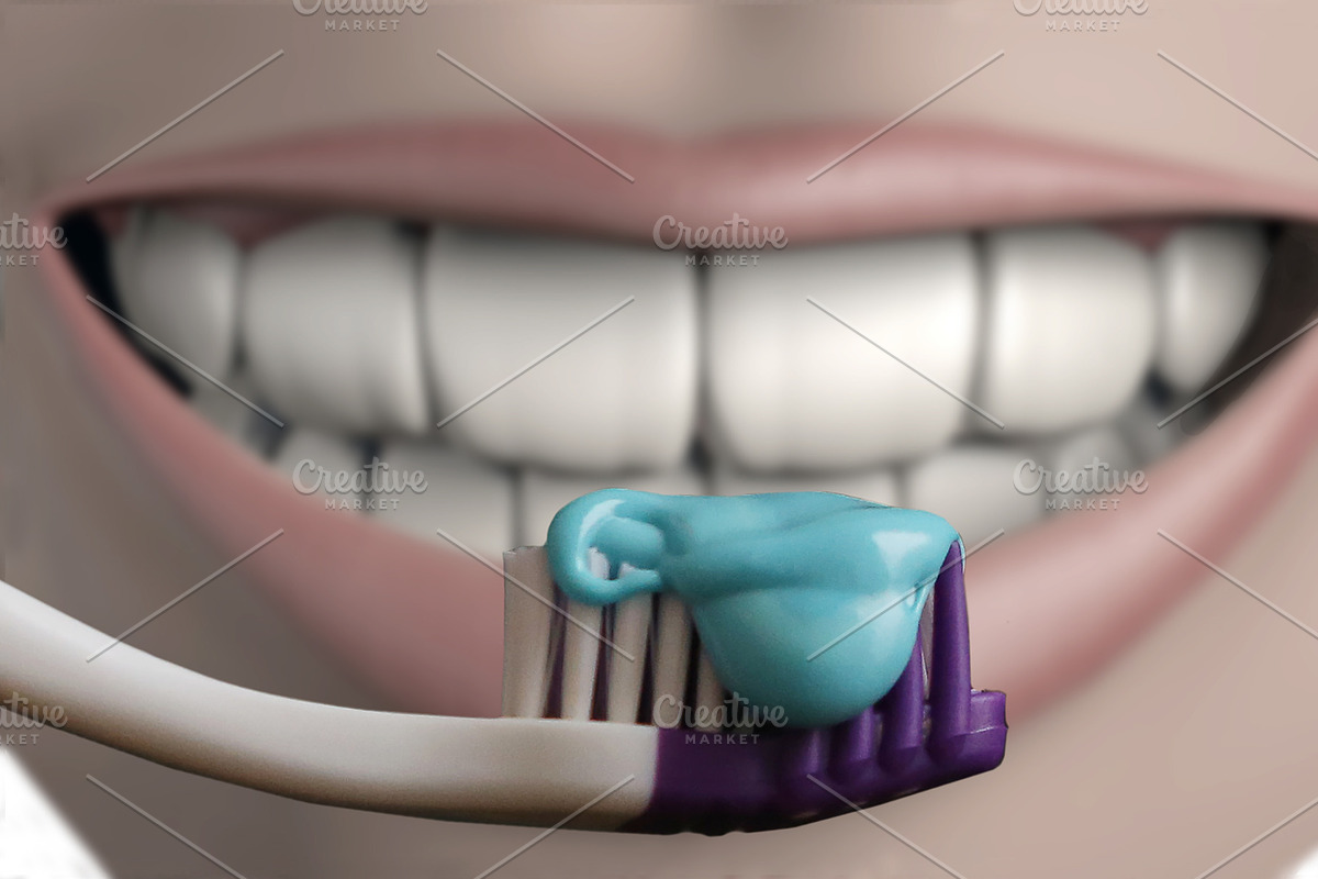 3d illustration of woman mouth full in Illustrations - product preview 8