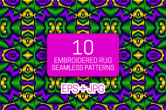 10 embroidered rug seamless patterns in Patterns - product preview 1