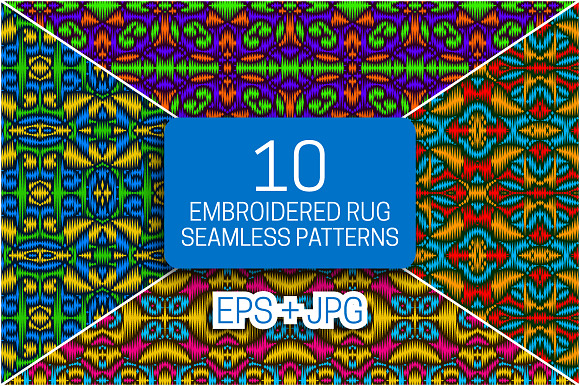 10 embroidered rug seamless patterns in Patterns - product preview 2