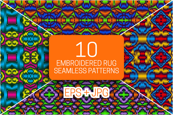 10 embroidered rug seamless patterns in Patterns - product preview 3
