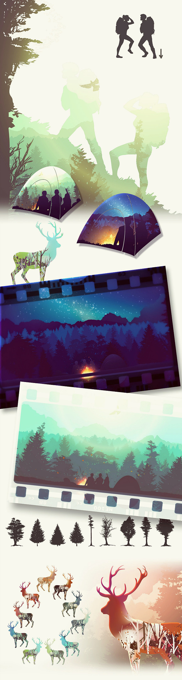 Let`s go Camping in Illustrations - product preview 6