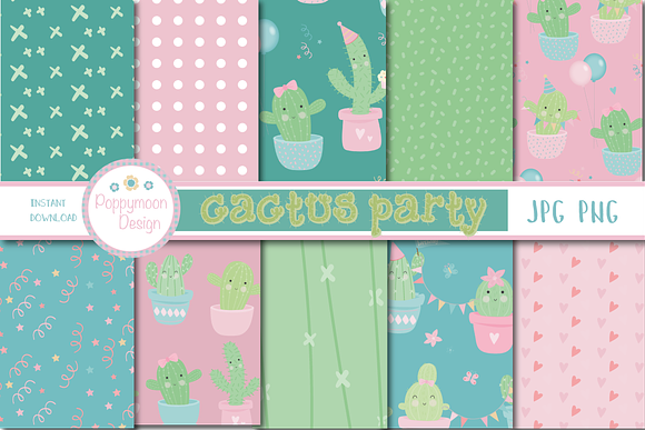 Cactus party pack in Illustrations - product preview 1