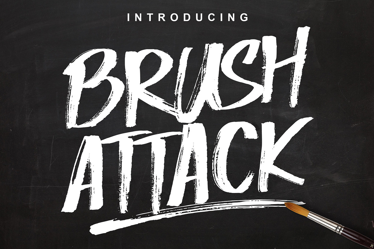 Brush Attack Font in Display Fonts - product preview 8