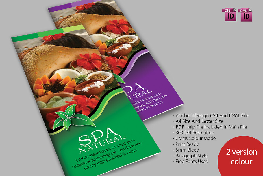 Spa Natural 3fold Brochures in Brochure Templates - product preview 8