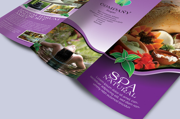 Spa Natural 3fold Brochures in Brochure Templates - product preview 3