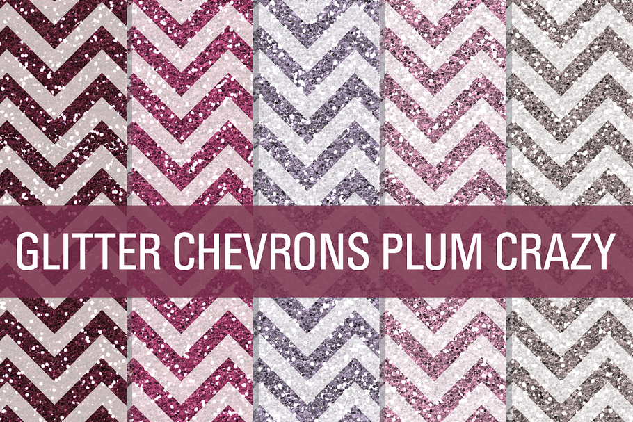 Glitter Chevron Textures Plum Crazy