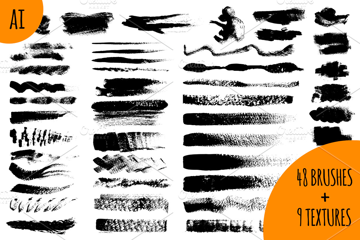 Vector texture brushes in Photoshop Brushes - product preview 8
