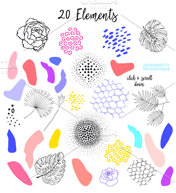Abstract floral collection in Illustrations - product preview 8